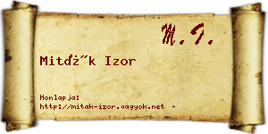 Miták Izor névjegykártya